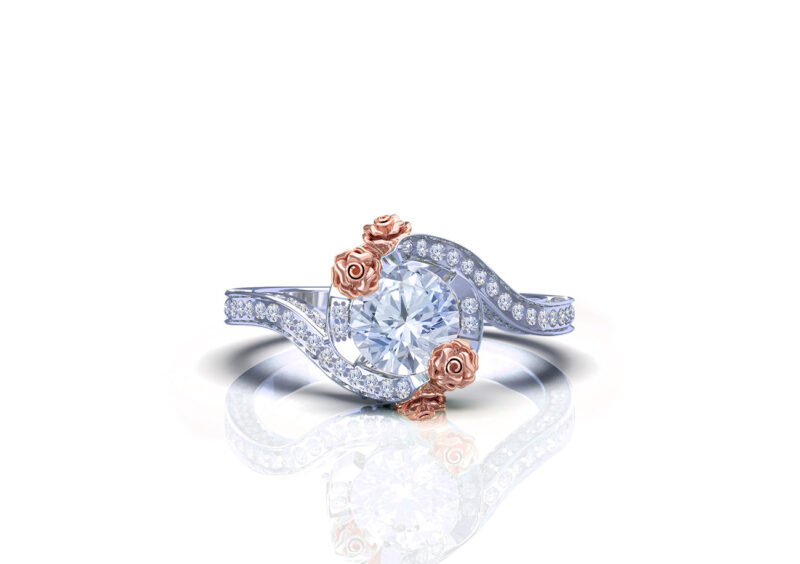 'Le Rose' Sterling Silver Twist Flower Ring