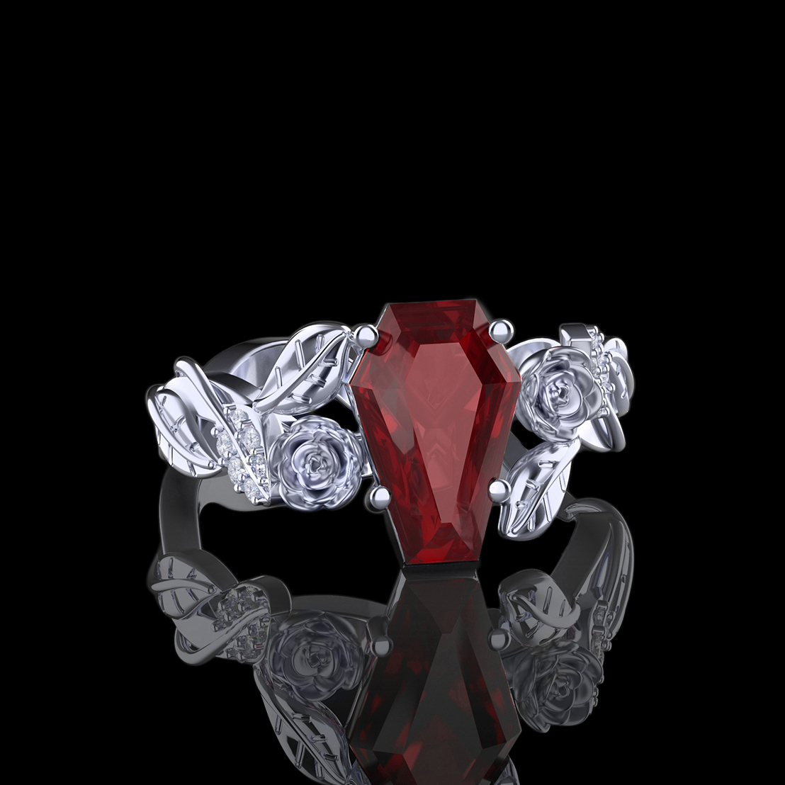 Hold Strong' Coffin & Skeleton Ring (#625) - SkullJewelry.com