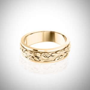 'Lyon' Gold Men's or Women's Floral Band
