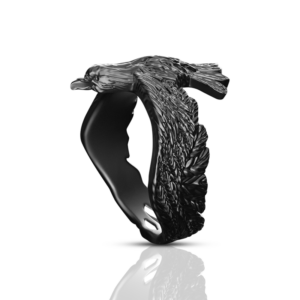 'The Raven' Black Gold Raven Ring
