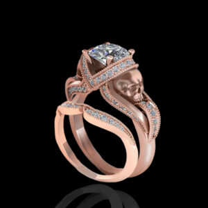 'Aphrodite' Gold Skull Bridal Set