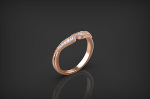 'Aphrodite' Natural White Diamond Gold Skull Band
