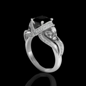 'Aphrodite' Sterling Silver Skull Ring