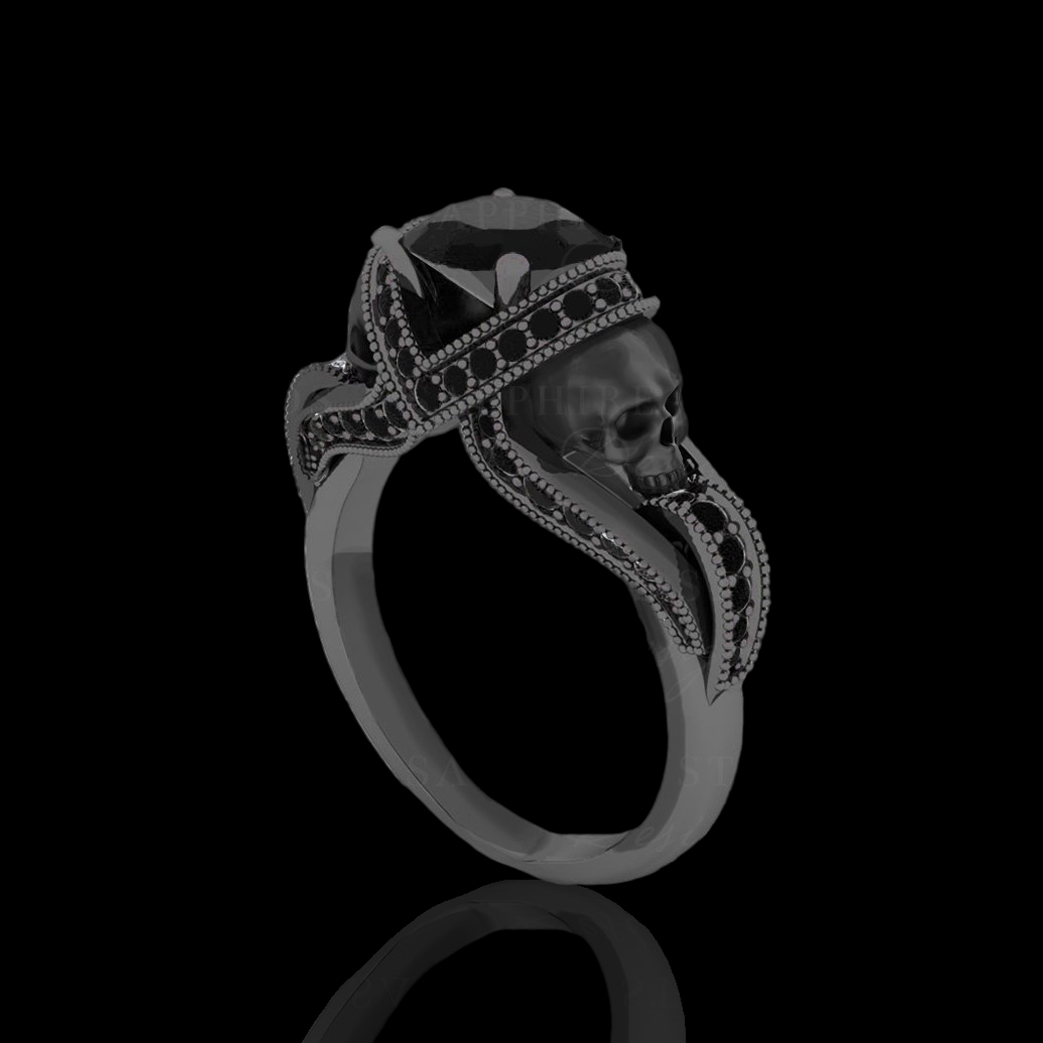 Black ring with deals skulls