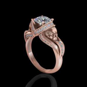 'Aphrodite' Gold Skull Engagement Ring