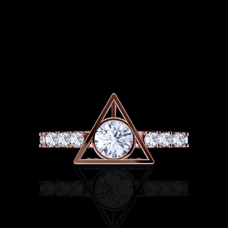 'Mystic' White, Rose or Yellow Gold Ring Set