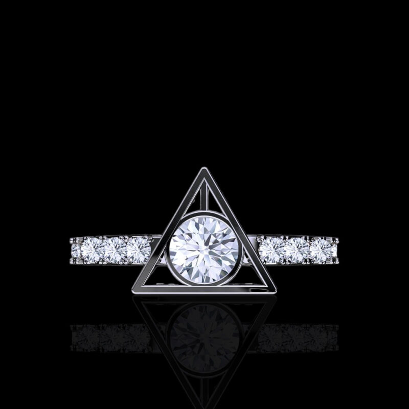 'Mystic' White, Rose or Yellow Gold Ring Set
