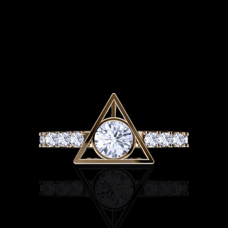'Mystic' White, Rose or Yellow Gold Ring Set