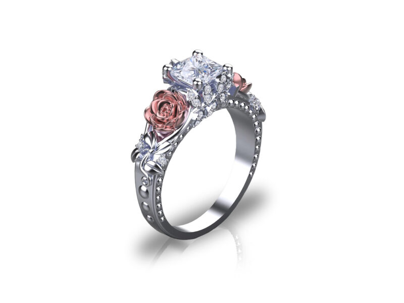 Rose white gold ring store