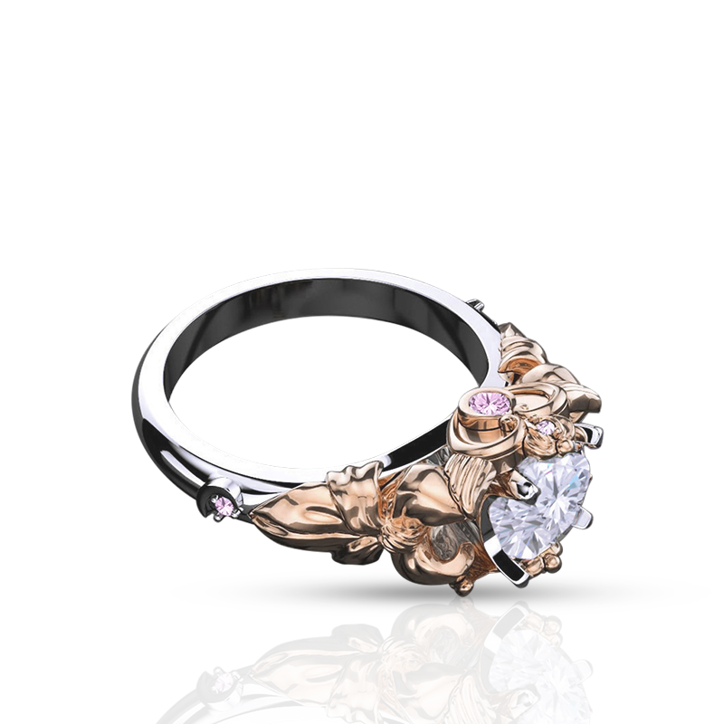 'Prism' Natural Diamond White/Yellow/Rose Gold Inspired Sailor Moon Ring