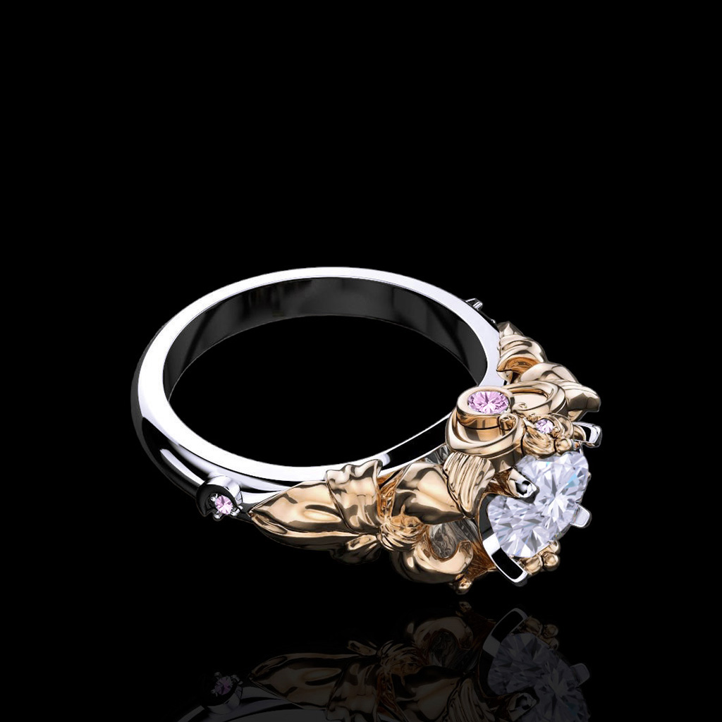 Sailor Moon' White/Yellow/Rose Gold Sailor Moon Ring