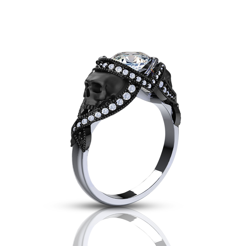 'St. Noir’ Gold Skull Engagement Ring