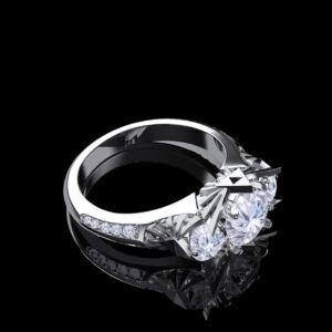 'Sacred' White/Yellow/Rose Gold Engagement Ring