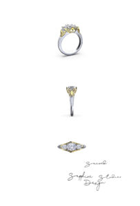 'Sacred' Natural Blue Sapphire & Diamond Gold Engagement Ring