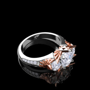 'Sacred' Natural White Diamond Gold Engagement Ring