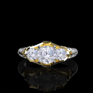 'Sacred' Natural White Diamond Gold Engagement Ring