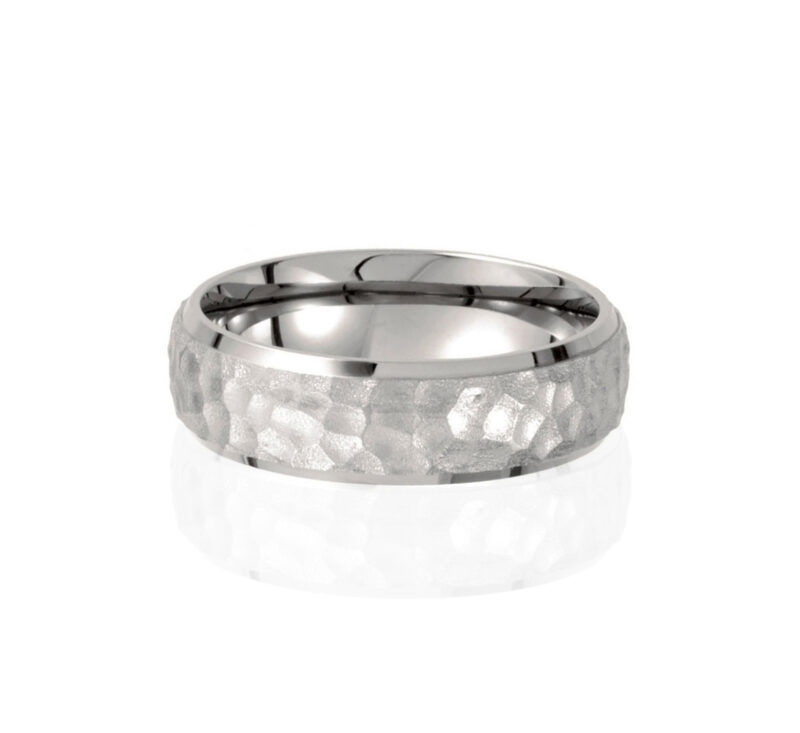 'T82' Hammered Titanium Mens Band