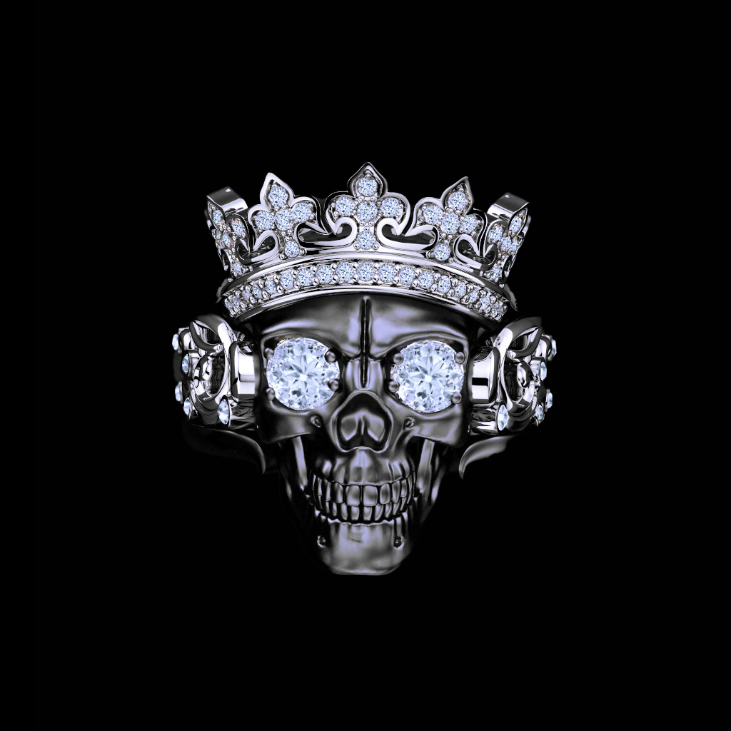 Mystic Earth Power Skull Ring with Black Star or Star Diopside | The  Jewellery Store London