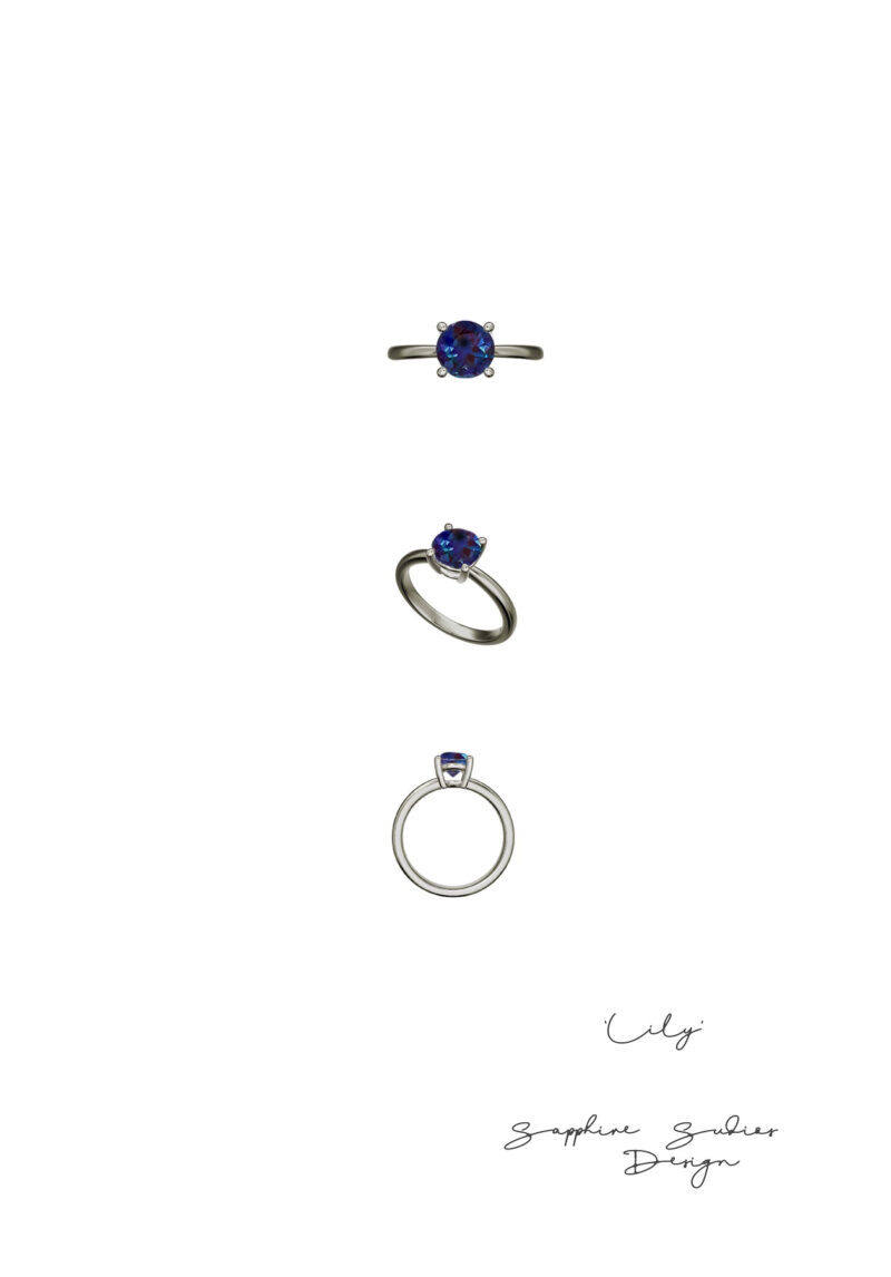 lily-solitaire-Alexandrite-round-cut-gold-engagement-ring-sketch