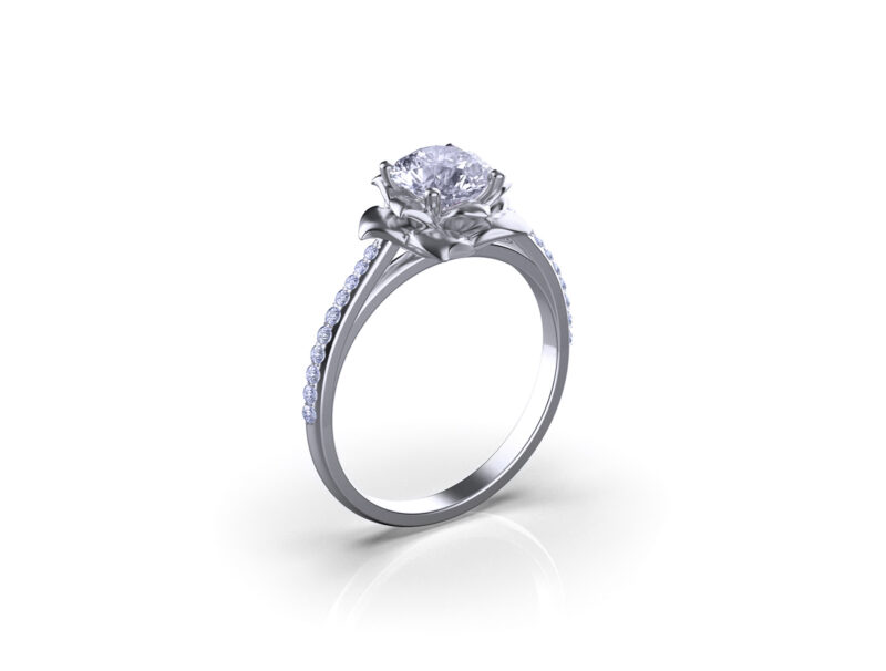 viola-gold-floral-white-dimaond-engagement-ring