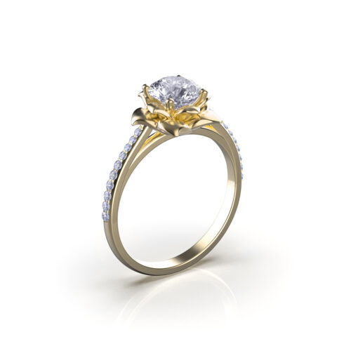 viola-gold-floral-white-dimaond-engagement-ring