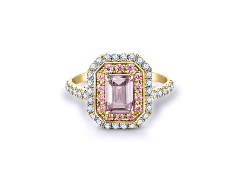 Brooklyn-emerald-cut-morganite-gold-halo-cut-ring