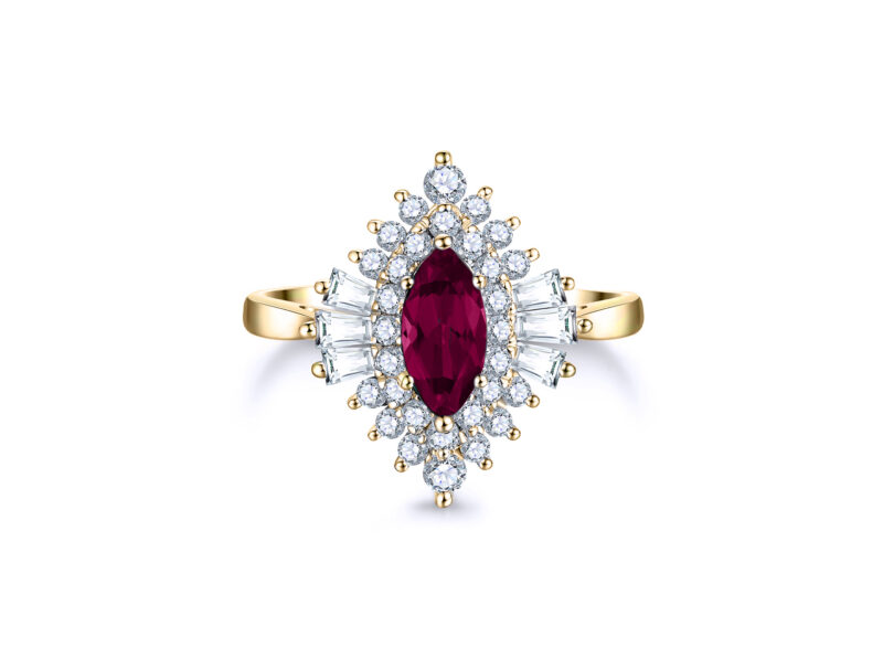 celine-oval-ruby-halo-baguette-cut-gold-ring