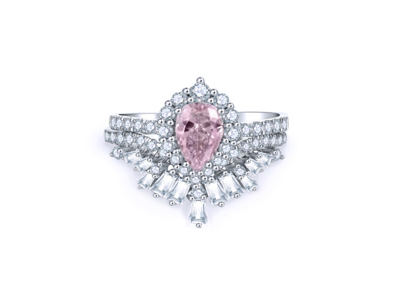 harper-pear-cut-morganite-halo-baguette-gold-bridal-set