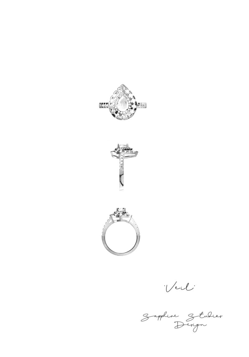 veil-pear-cut-halo-gold-ring-sketch