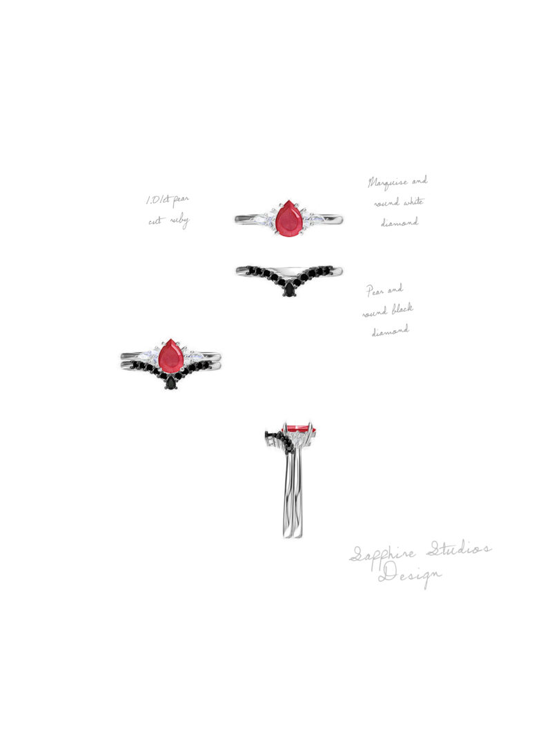 1-01ct-natural-pear-cut-ruby-diamond-14k-white-gold-bridal-set-sketch
