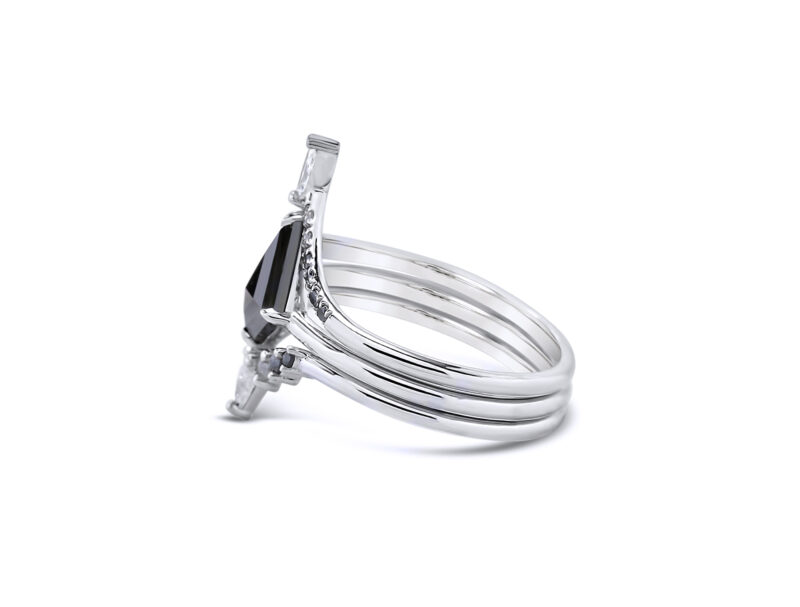 1-09ct-natural-black-diamond-kite-cut-14k-white-gold-3-ring-set