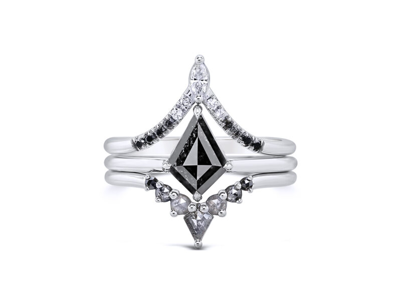 1-09ct-natural-black-diamond-kite-cut-14k-white-gold-3-ring-set