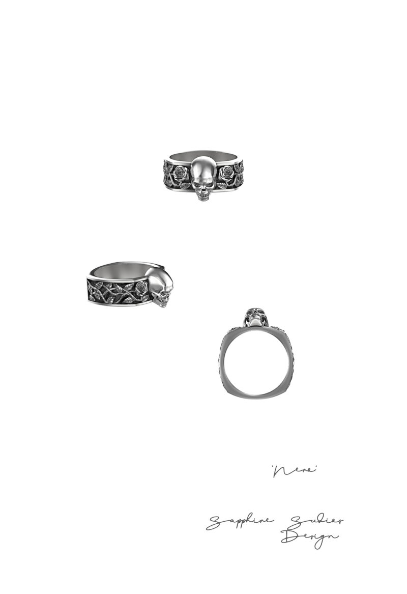 nero-white-gold-mens-skull-ring-sketch