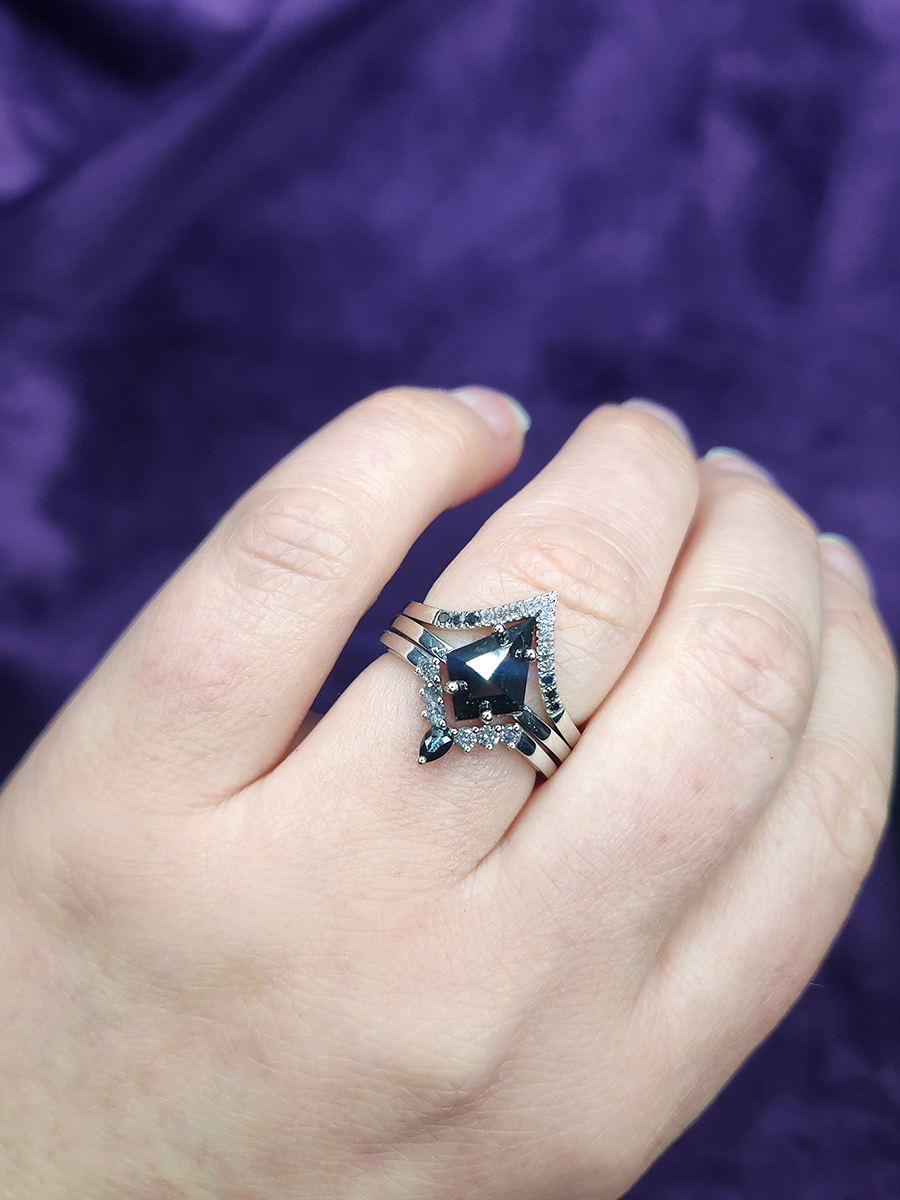 2-08ct-natural-black-diamond-kite-cut-14k-white-gold-3-ring-bridal-set-photo