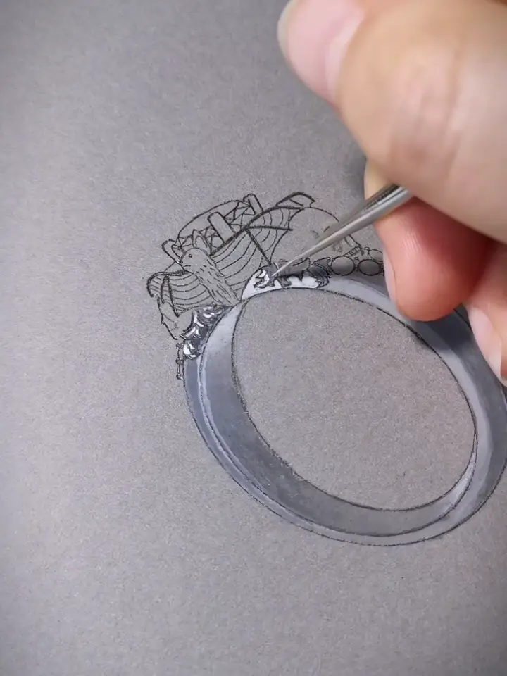 Moonlight-skull-ring