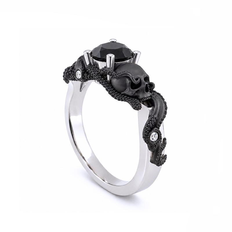 Underworlds-Gold-Skull-tentacle-octopus-ring