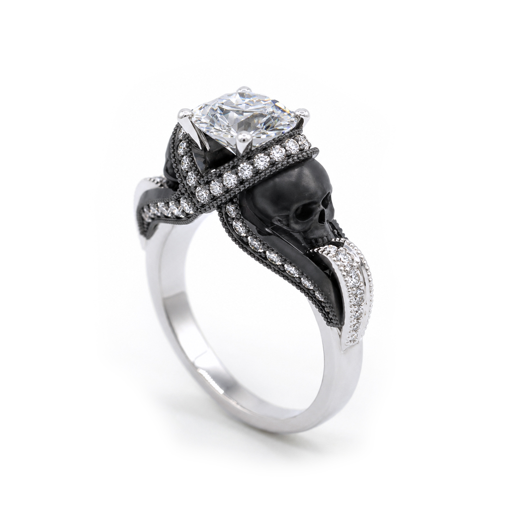 Aphrodite' Skull Engagement Ring