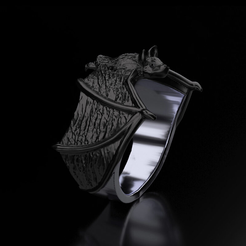 black-white-gold-mens-bat-ring