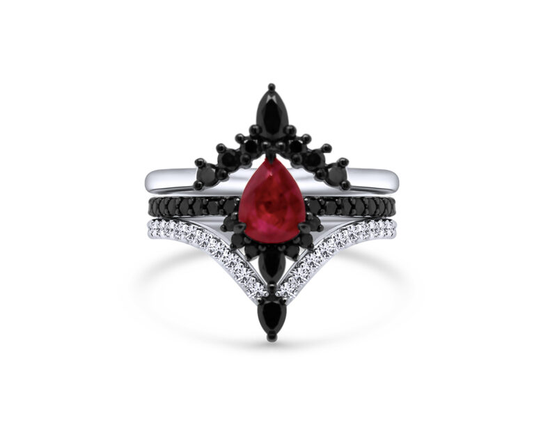 1-04ct-ruby-pear-cut-black-white-diamond-14k-white-gold-3-bridal-set