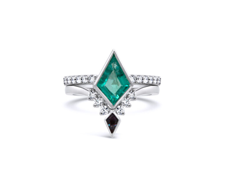 1-31ct-natural-emerald-alexandrite-kite-cut-14k-white-gold-ring-bridal-set