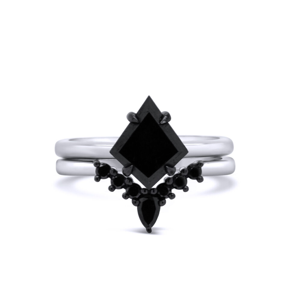 1-64ct-natural-black-diamond-kite-cut-14k-white-gold-bridal-set