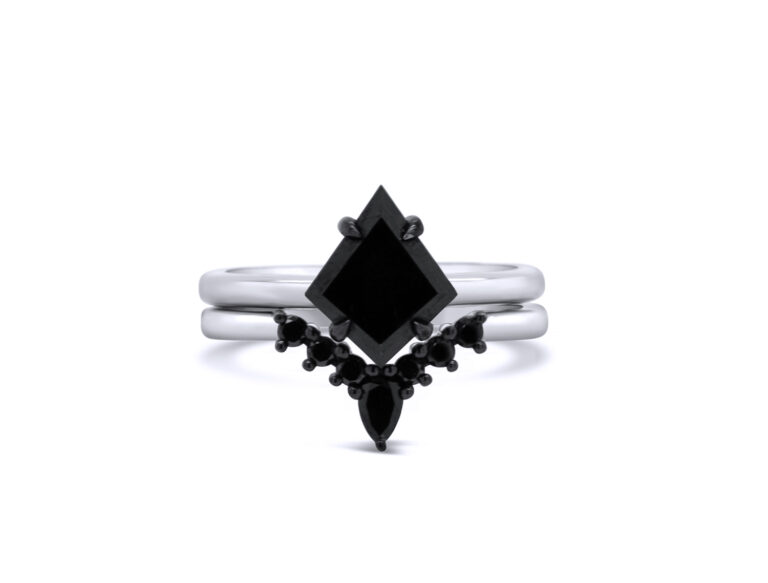 1-64ct-natural-black-diamond-kite-cut-14k-white-gold-bridal-set