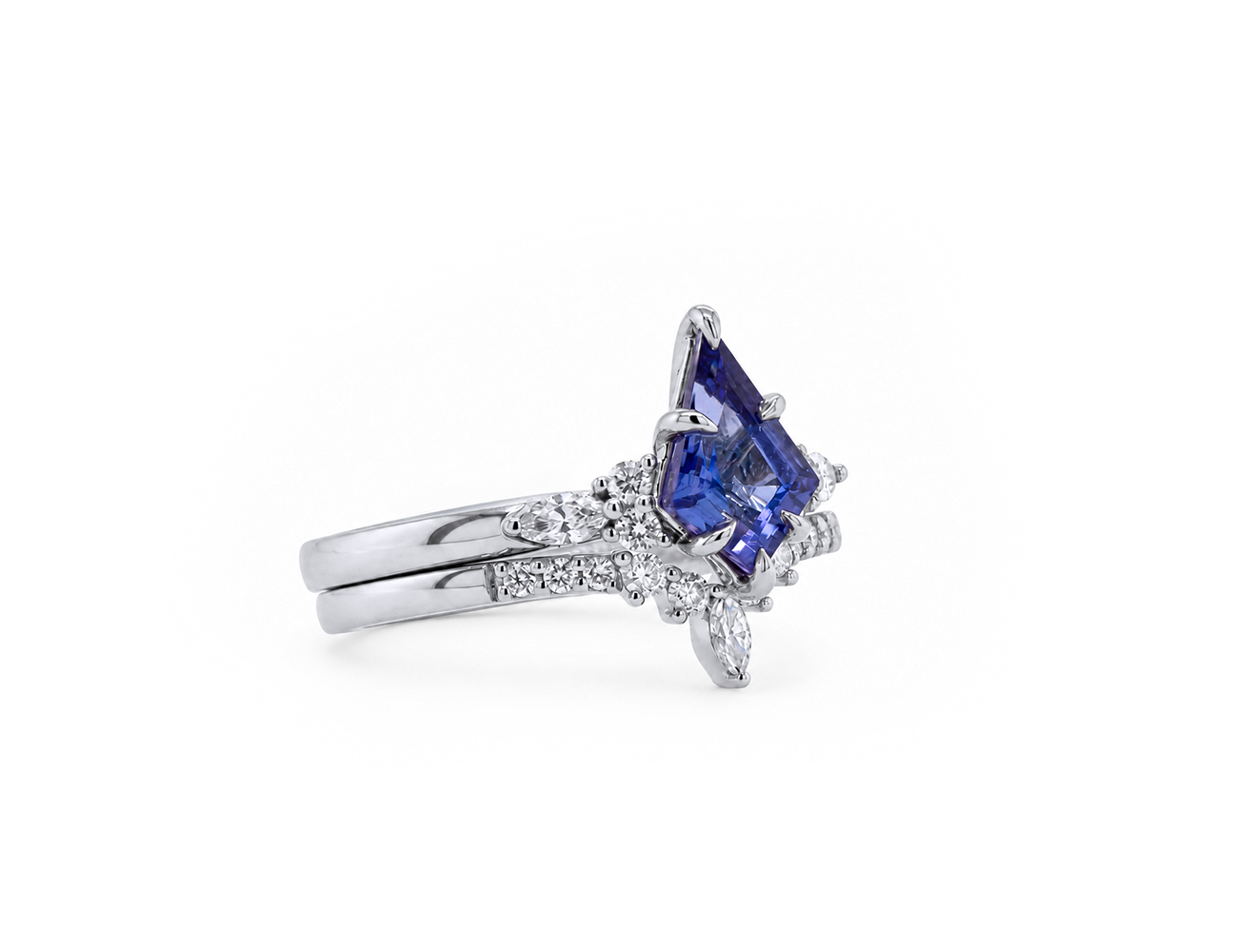 1-16ct-tanzanite-kite-cut-diamond-platinum-bridal-set 1-16ct-tanzanite-kite-cut-diamond-platinum-bridal-set
